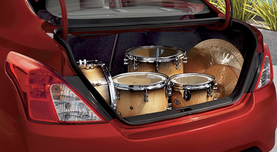 Almera Boot filled with a drum kit