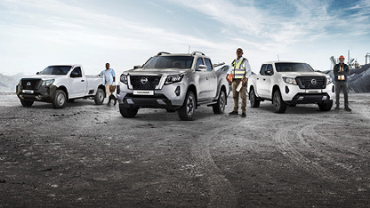 3 Nissan Navaras with drivers